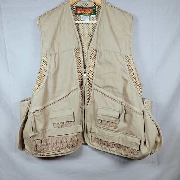 AVD Outdoor Other - AVD Outdoor Mens Tan Mesh Lined Utility Vest Hunting Fishing Photography large